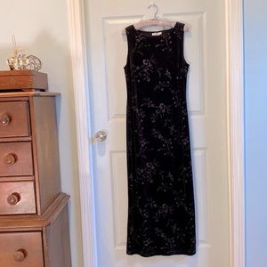 Deep purple sparkle stretch pullover packable maxi evening dress